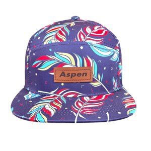 Aksels Wild Feathers Camper Hat, - Feather Print Snapback - NWT - Unisex